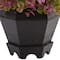 13in. Sedum & Eucalyptus Plant in Black Hexagon Planter